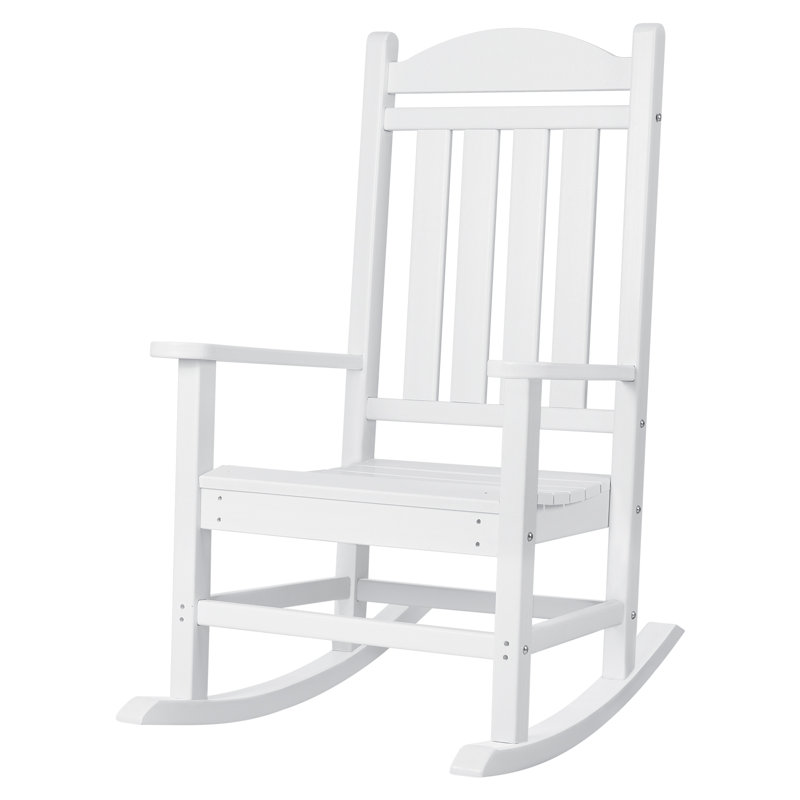 Chaise berçante d'extérieur en PEHD Danvers, Blanc