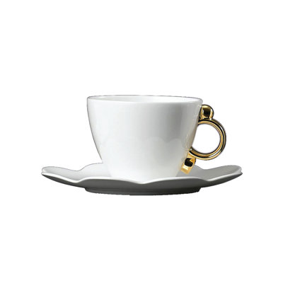 Geometrica Gold Rim Bone China Teacup
