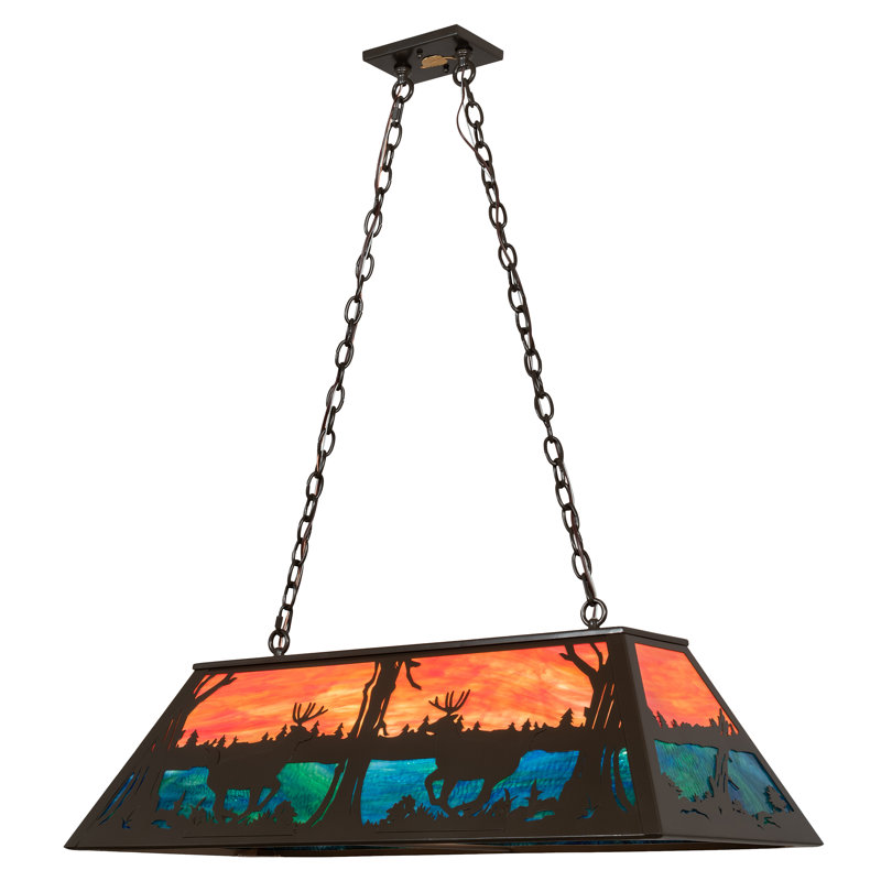 Timeless Bronze 6-Light Glass Island Pendant