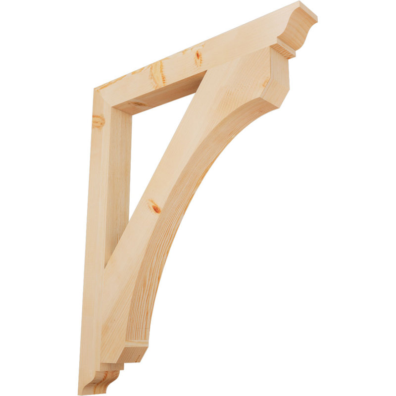 Support en bois rustique traditionnel BKTLEC01, Douglas (lisse), H 42 po x l 3,5 po x P 34 po