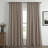 Linen Textured Farmhouse Semi Sheer Window Curtain,Back Tab Hooks Drapes,Pleated Heading Tape (Set of 2 With Hooks)-810861367-810861375