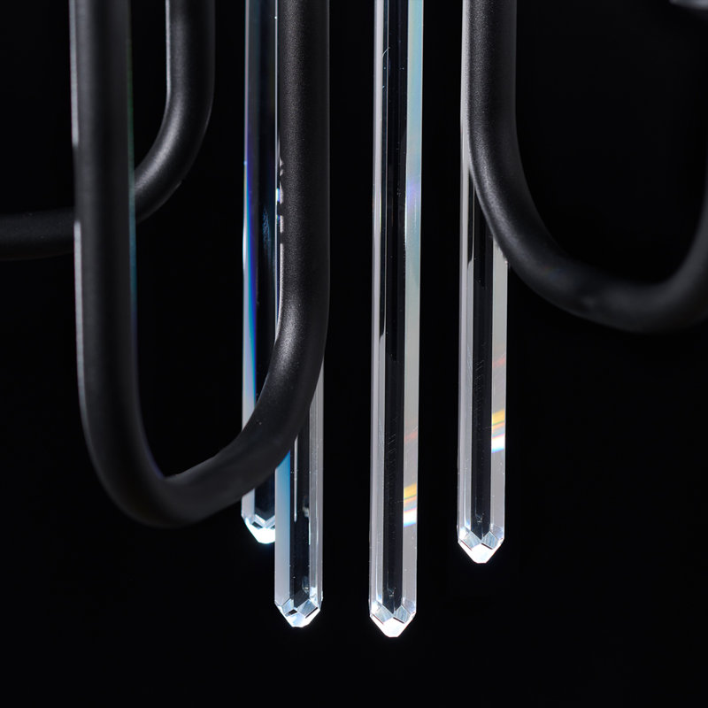 Calliope 3 Light Crystal LED Wall Sconce, Black
