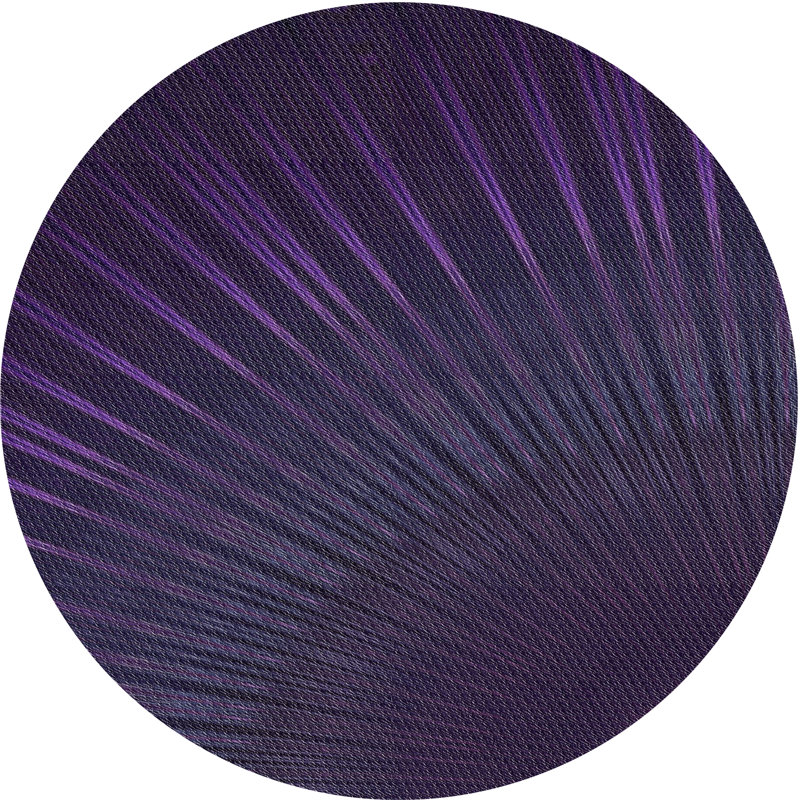 Tapis noir/zone mauve à motifs, Rond 6 pi