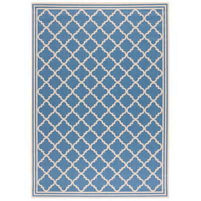 Tapis d'intérieur / extérieur à motif géométrique Jahleya Performance