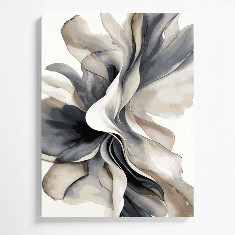 Aquarelle abstraite, art mural sur toile beige, H 24 po x l 36 po