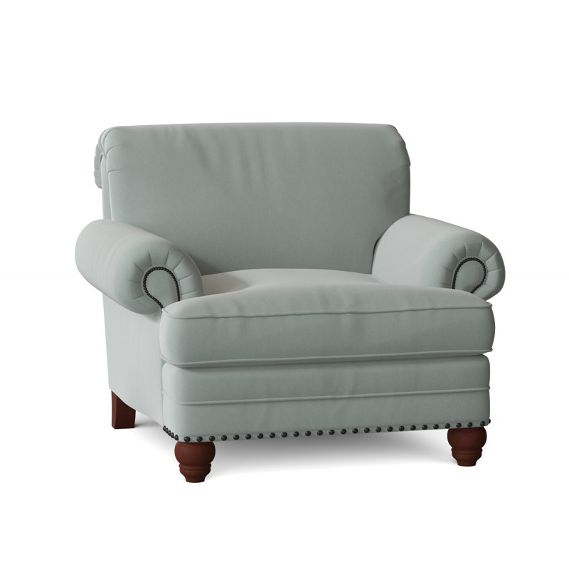 Fauteuil Ballester, Laiton foncé, Sergé Peyton 21 Dove Performance, Pécan