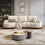 Ensemble de salon en cuir véritable beige 3 pièces