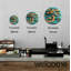 Horloge murale en verre trempé - arbre de vie sarcelle orange, art moderne, grande montre ronde silencieuse pour salon, cadeau unique inspiré de la nature-2059704801-2059704802