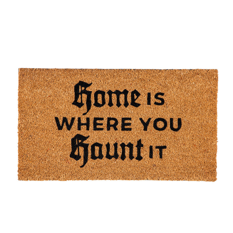 Tapis d'entrée antidérapant Greeting Home Is Where You Haunt Is 28 po x 16 po