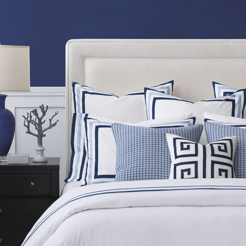 Alvin Square Pillow Cover & Insert, White/Geometric, 18"H x 18"W