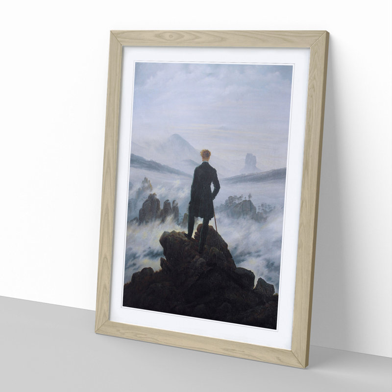 Wanderer Above the Sea of Fog Vol.2 by Caspar David Friedrich - Framed Print, 48cm H x 36cm W x 2cm D, Oak