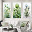 «Green Thistle Majestic Thistle Pointillism», 3 pièces sur toile-98523480-98523479