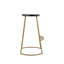Hula Modern 28.75" Backless Metal Bar Stool, Round Black Iron Seat and Gold Base with Integrated Footrest for Kitchen & Home Bar-841520710