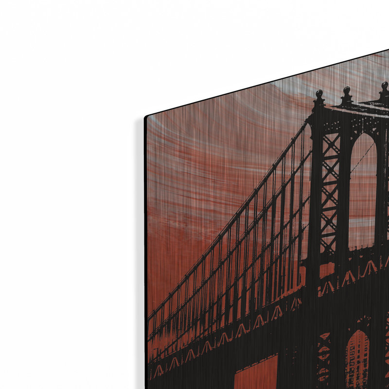  «Manhattan Bridge Aura» par Erin Clark, art mural en métal, 48 po x 16 po, H 16 po x l 48 po