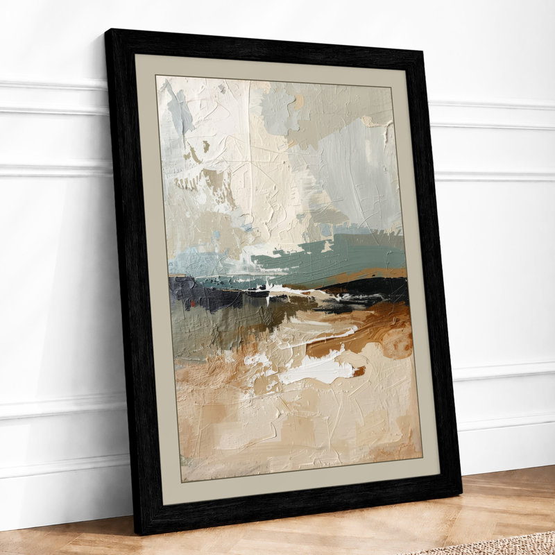 Layered Horizons Scandinavian - Framed Print, A1 - 84.1 x 59.4 cm, Black
