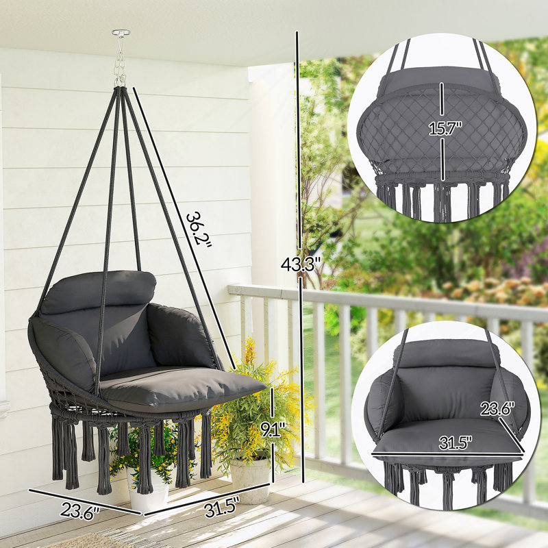 Outdoor Hanging Chair,Hammock Swing Chair, Dark Gray
