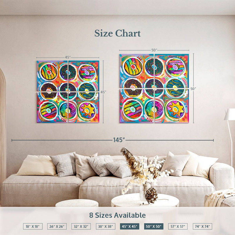 Yarlin Doughnuts Patterns, 45" H x 45" W