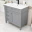 Armoire de salle de bain 2 tiroirs avec lavabo supérieur en bois Serish-1320471771