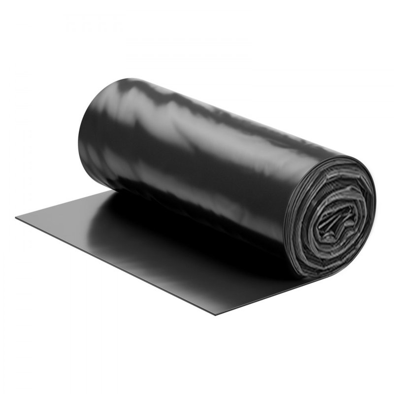 Toile résistante de 3 pi x 50 pi, rouleau de 4 po d'épaisseur en plastique épais, toile de protection en plastique pour toile de protection, pare-vapeur en polyéthylène, multi-usages, noir