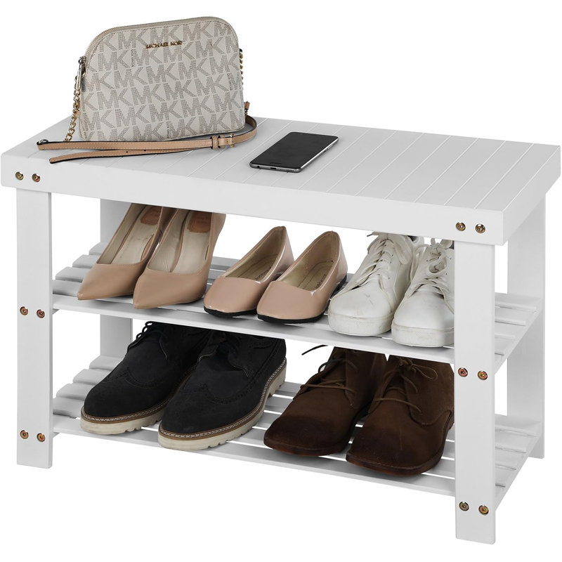 Picazo Solid Wood Storage Bench, White
