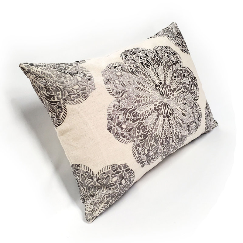 Coussin Mancini, Naturel / gris, Plumes