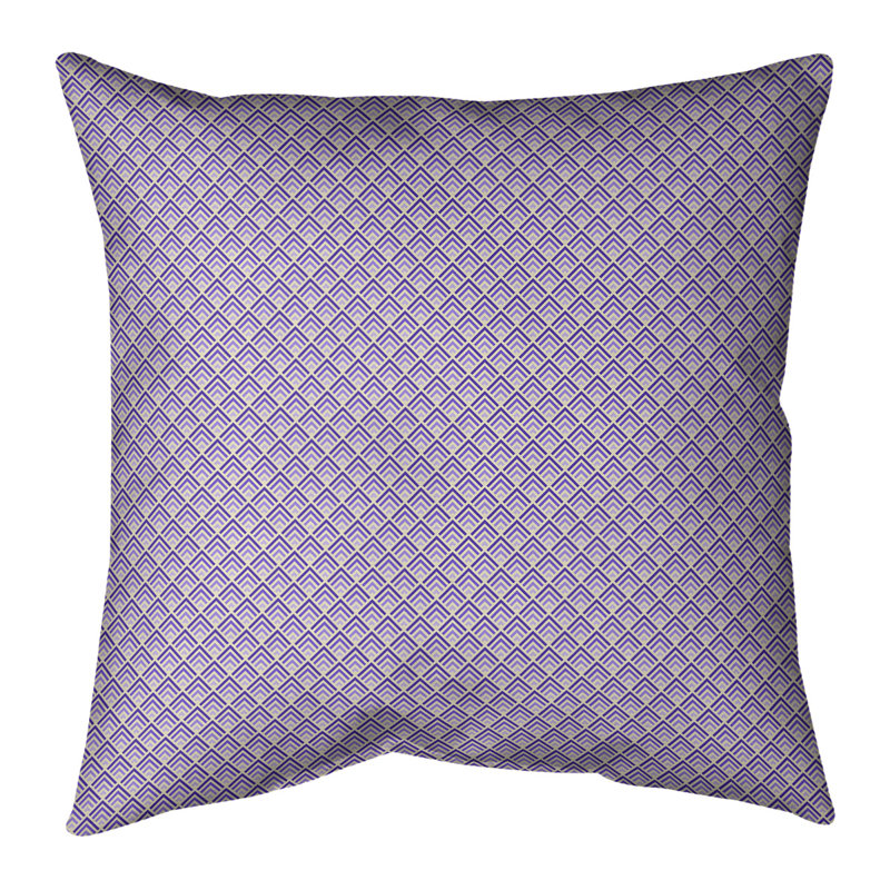 Coussin décoratif en coton géométrique à revers inversé, H 18 po x l 18 po, Pas de bourre, Dégradé mauve