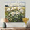 Été pivoines dans le champ de maïs III - reproduction d'art traditionnelle en métal, pivoines, décoration murale en métal
