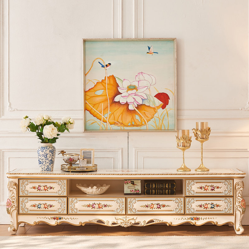 Meuble télé Creative Painted, H 20,08 po x L 78,74 po x l 19,09 po.