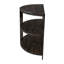Console ovale, fini anthracite, 2 étagères, structure robuste en bois et métal, design demi-lune, gris. Parfait pour le salon, la chambre ou l'entrée.