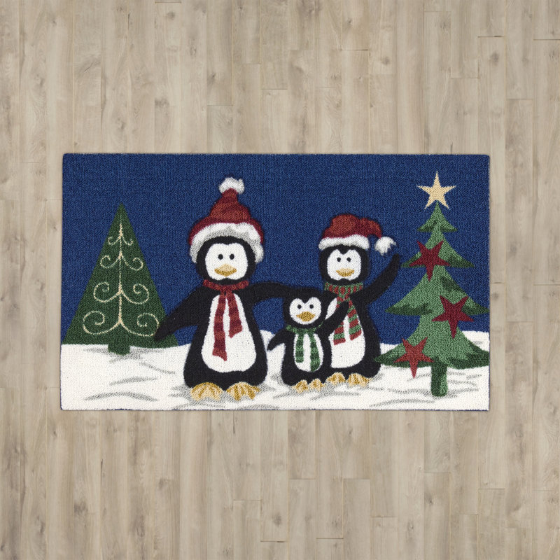 Tapis rectangulaire bleu marine