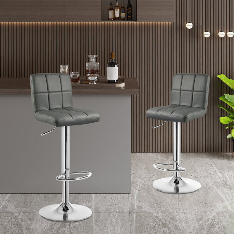 Figg Adjustable Height Bar Stool, Grey