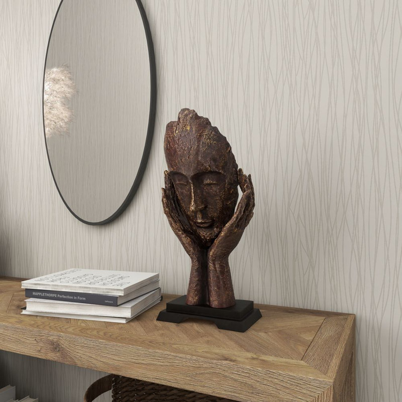 Buste brun en polystone