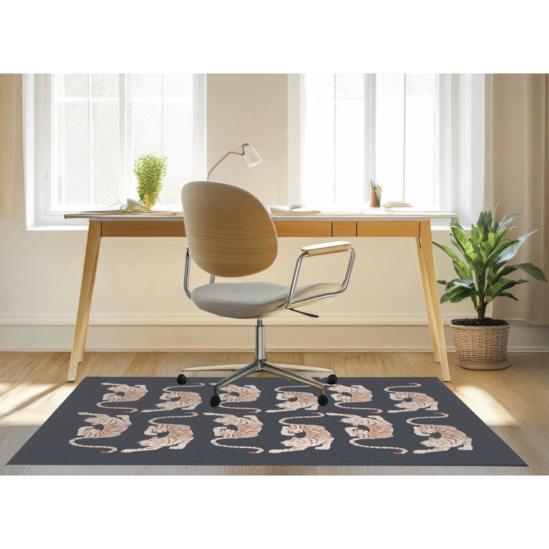 Tapis de bureau léger Hey Tiger, L 60 po x P 84 po, Gris anthracite