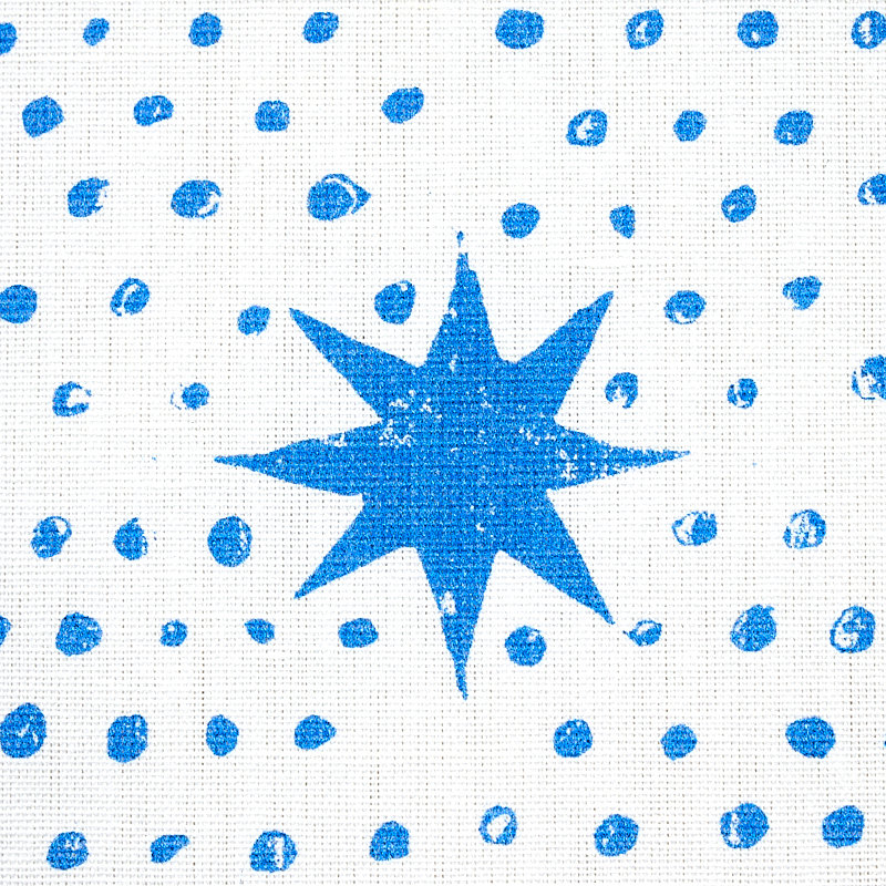 Tissu à pois Schumacher x Molly Mahon, Bleu