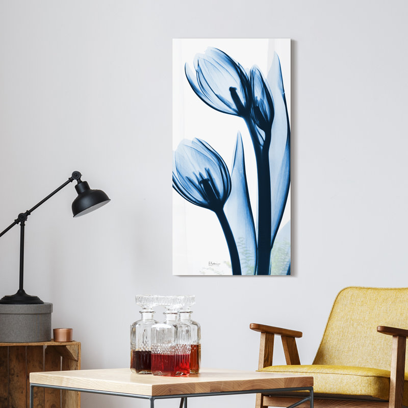 Deux tulipes bleues par Albert Koetsier - reproduction de photo non encadrée sur verre