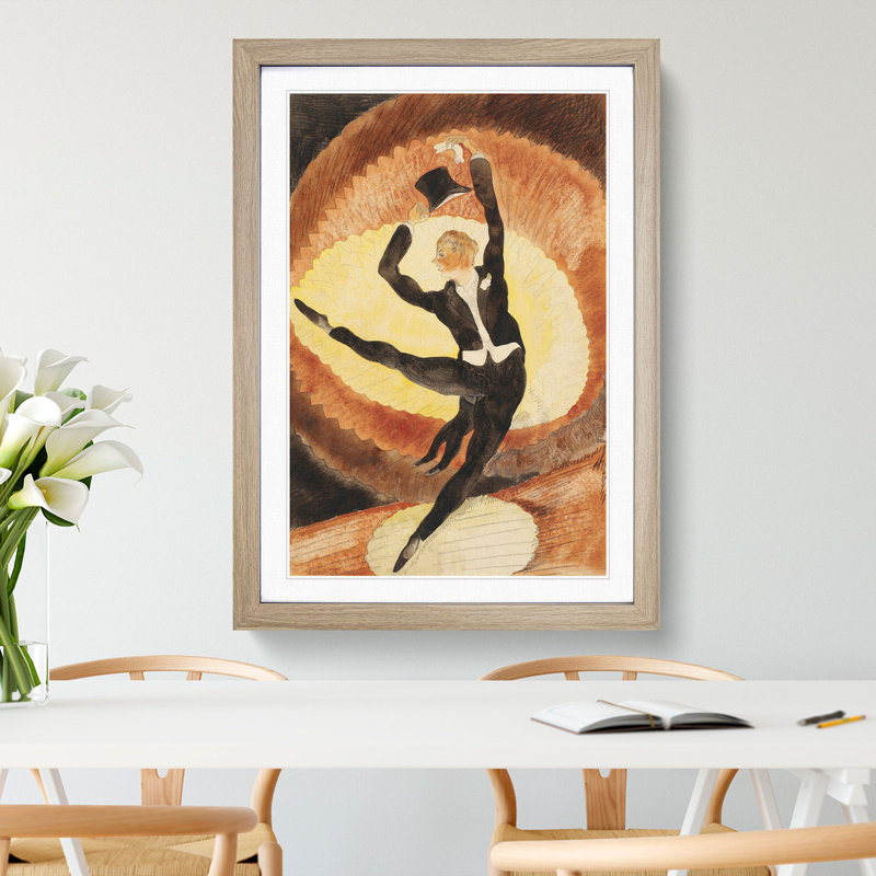 Vaudeville Male Dancer by Charles Demuth - Picture Frame Painting, 65cm H x 48cm W x 2cm D, Oak Framed