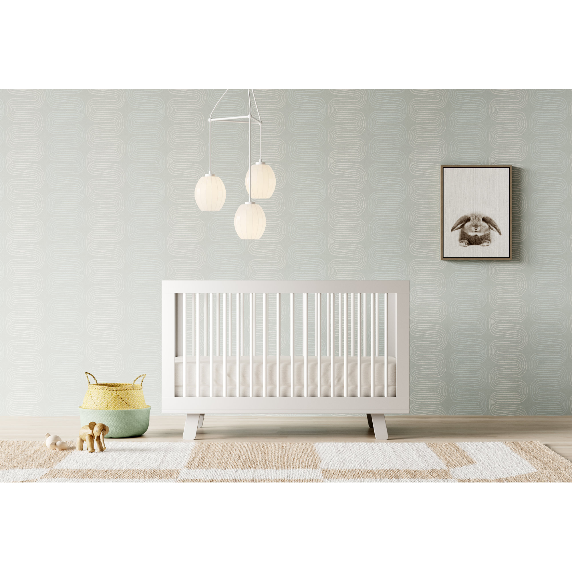 Hudson 3-in-1 Convertible Crib, White