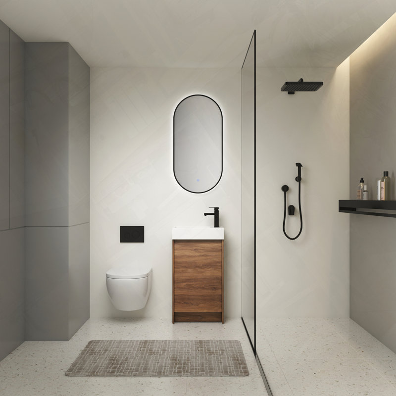 Meuble-lavabo autoportant avec portes à fermeture douce