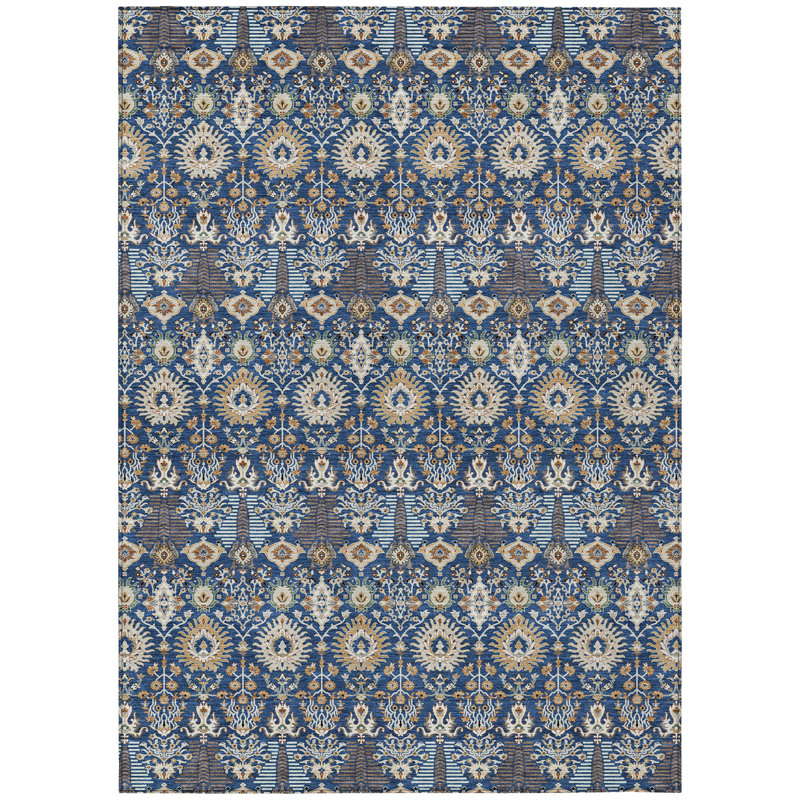 Machine Washable Indoor/Outdoor Gursevak ACN2251 Global Rug, Rectangle 3' x 5'