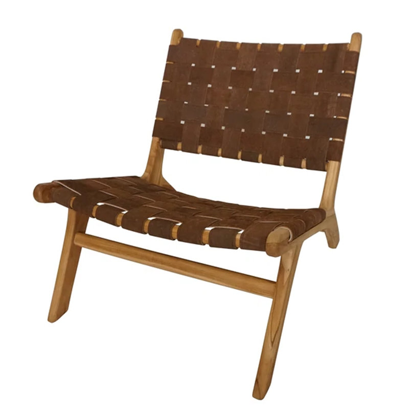 Chaise longue Kenneth au fini brun foncé