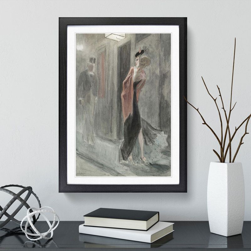 Human Parody by Felicien Rops - Picture Frame Painting, 36cm H x 27cm W x 2cm D, Black Framed