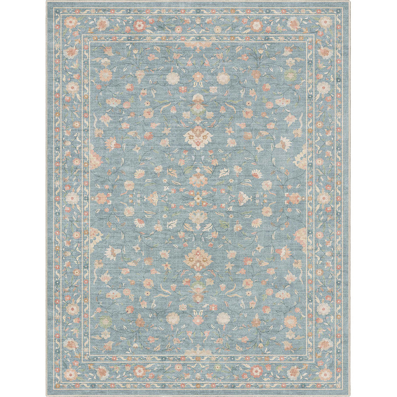 Tapis bleu Bungalow Bungalow Aylena Hereke, Rectangle 9 pi 10 po x 13 pi