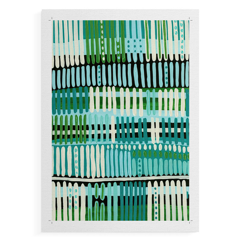 Motif bleu sarcelle II - Impression sur toile seulement - NON-CADRE, H 36 po x l 24 po