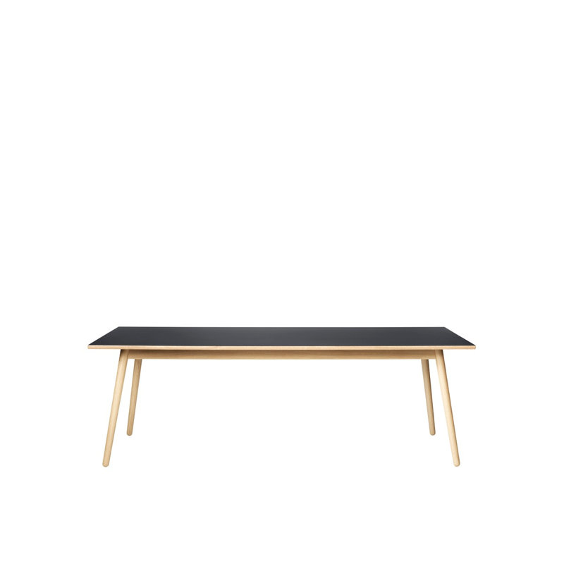 C35A Dining Table, Black, 28.5”H x 86.6”L x 37.4”W