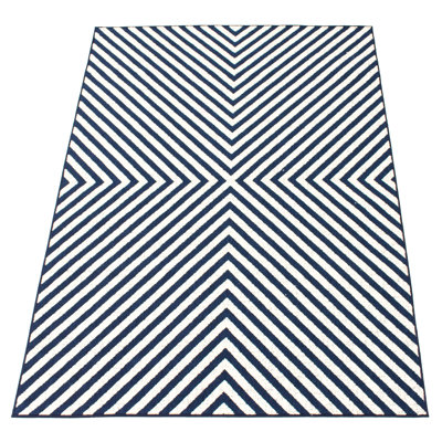 Ensemble de tapis abstrait bleu / blanc