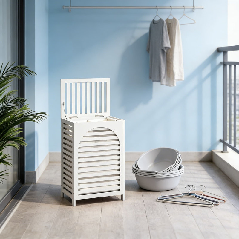 Large Bamboo Laundry Hamper With Lid And Removable Washable Bag - 85L Capacity Storage Basket For Bathroom And Home Organization