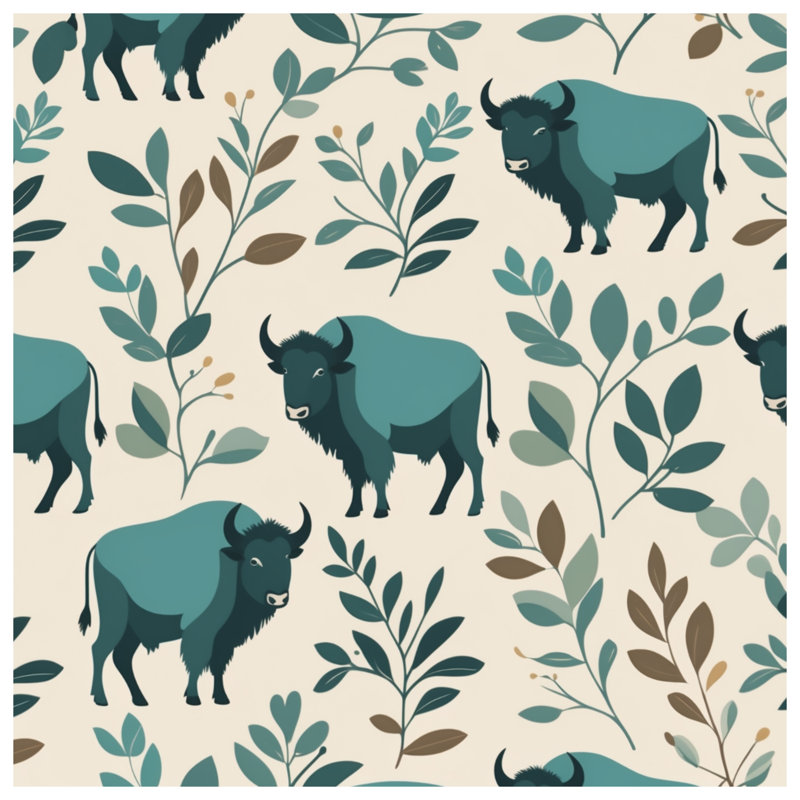 Buffalo And Leaves Comforter, King