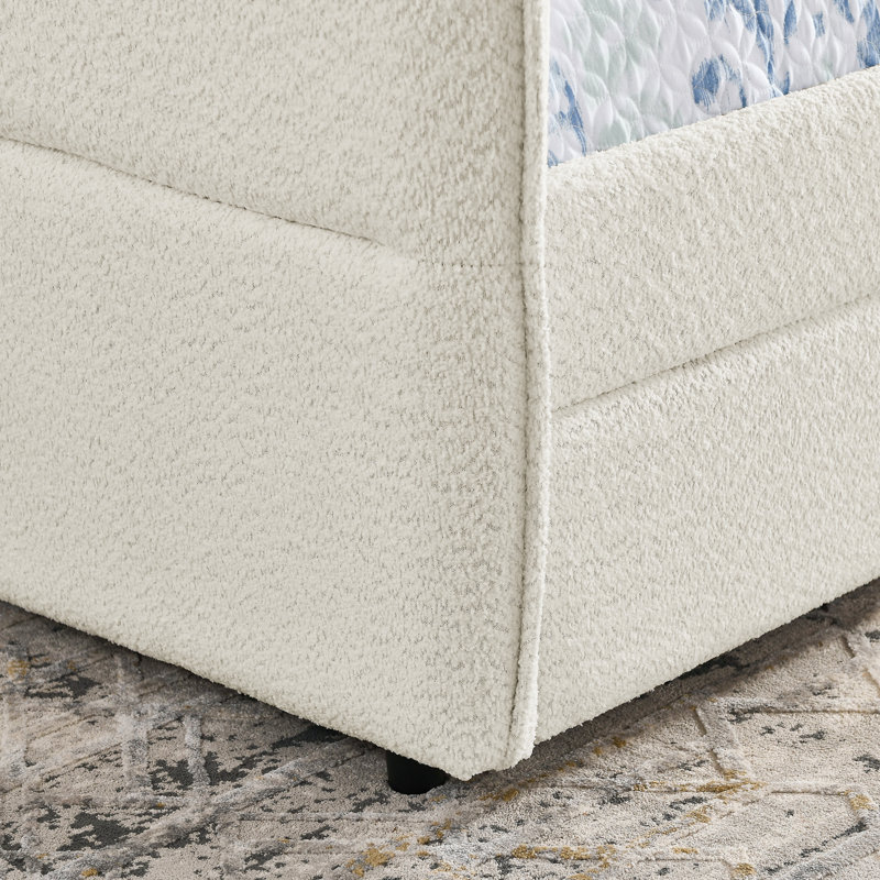 Canapé-lit capitonné Day Day With Trundle, Beige, Grand lit