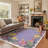 Verdant Floral Machine Washable Purple / Yellow / Green / Beige Indoor Area Rug with Non-Slip Backing-1797534214-1797534270
