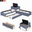 Lit plateforme tapissier en L avec lit gigogne et 2 tiroirs